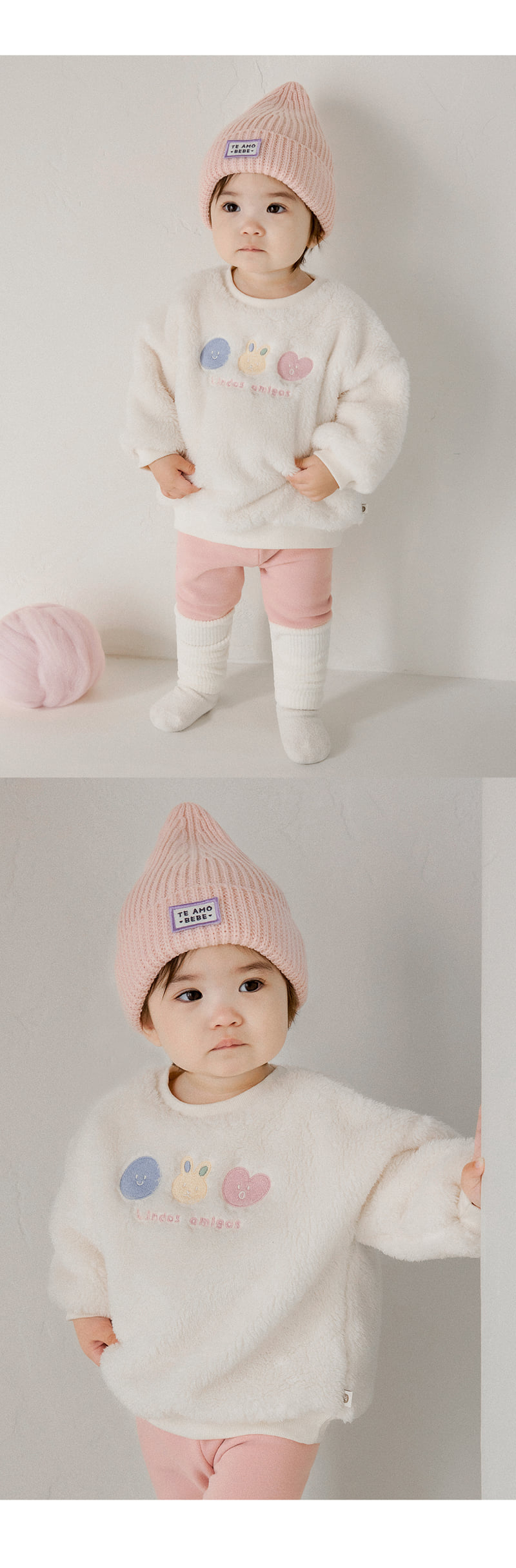 Kids Clara - Korean Baby Fashion - #babygirlfashion - Poe Fleece Baby Set-up - 3