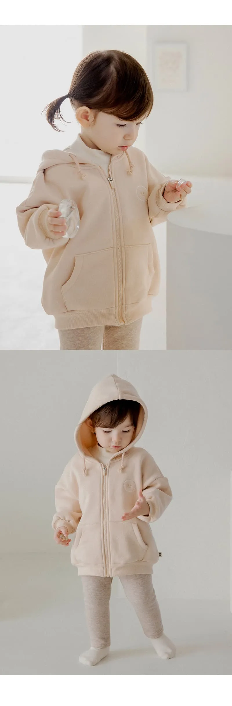 Kids Clara - Korean Baby Fashion - #babylifestyle - Hood Fleece Baby Zip-up - 2