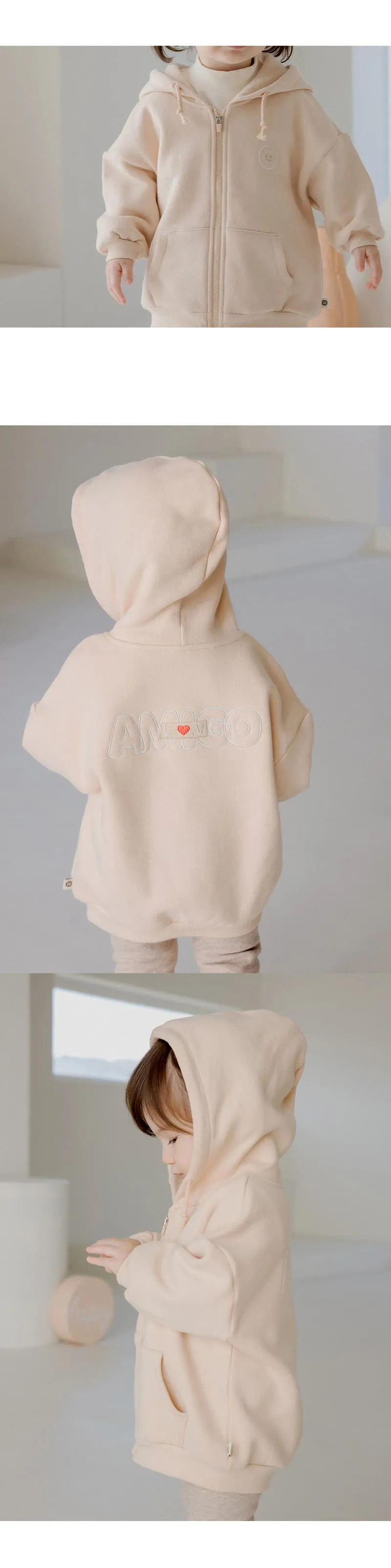 Kids Clara - Korean Baby Fashion - #babyoninstagram - Hood Fleece Baby Zip-up - 3