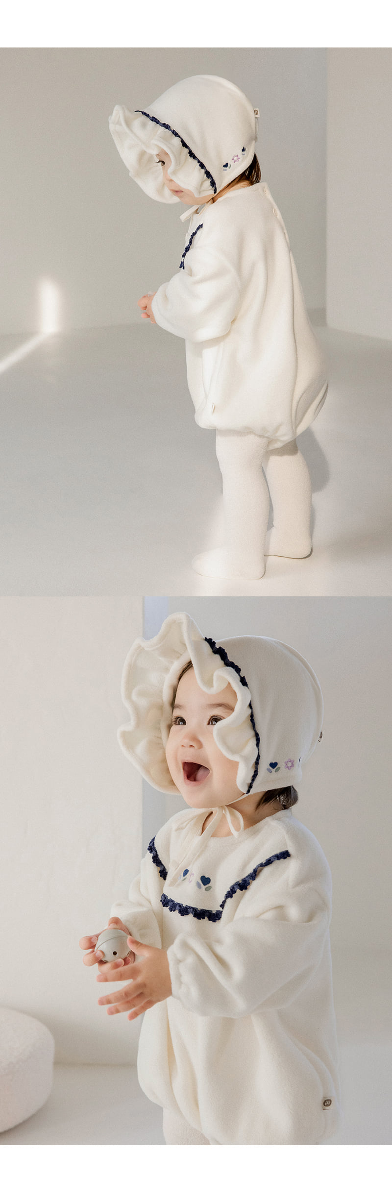 Kids Clara - Korean Baby Fashion - #babyoninstagram - Angela Fleece Brushed Winter Baby Bonnet - 3