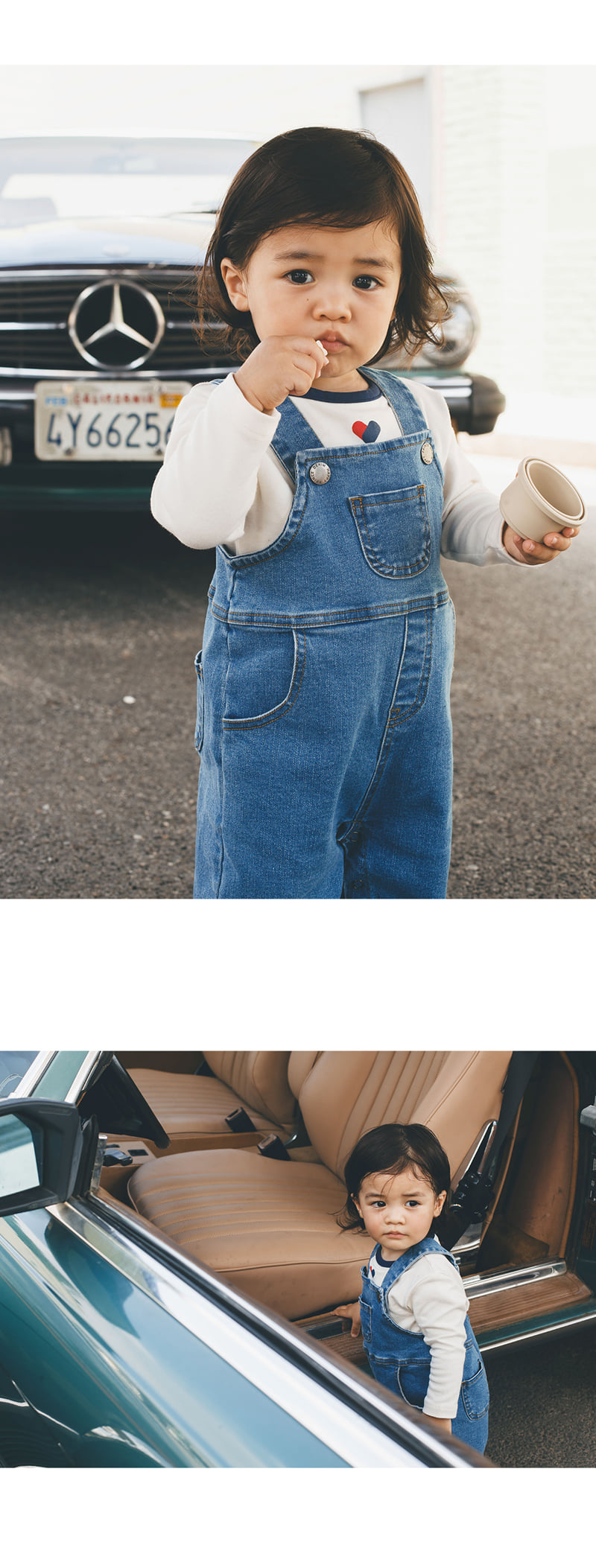 Kids Clara - Korean Baby Fashion - #babyootd - Adore Denim Baby Overalls - 2