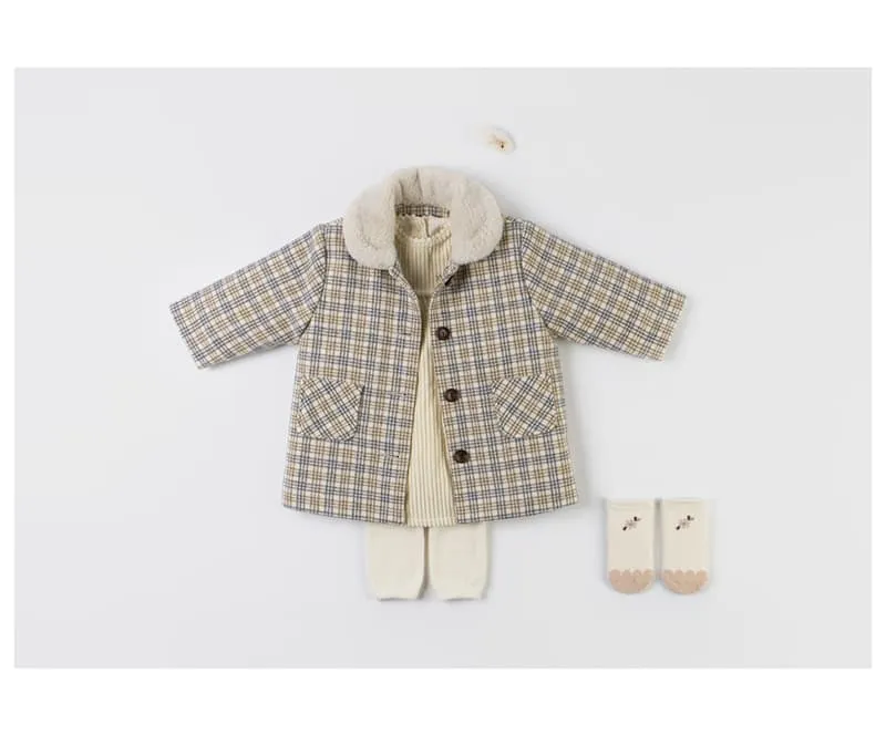 Kids Clara - Korean Baby Fashion - #babyootd - Check Quilting Baby Coat - 6