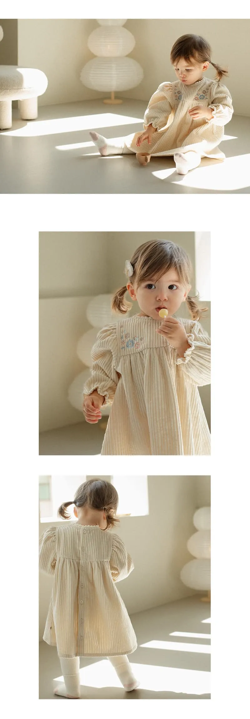 Kids Clara - Korean Baby Fashion - #babyoutfit - Biela Baby Dress - 3