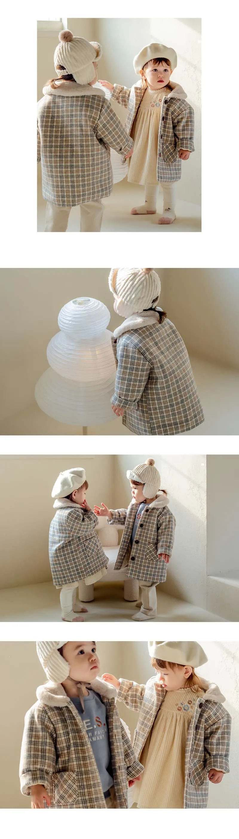 Kids Clara - Korean Baby Fashion - #babyoutfit - Check Quilting Baby Coat - 7