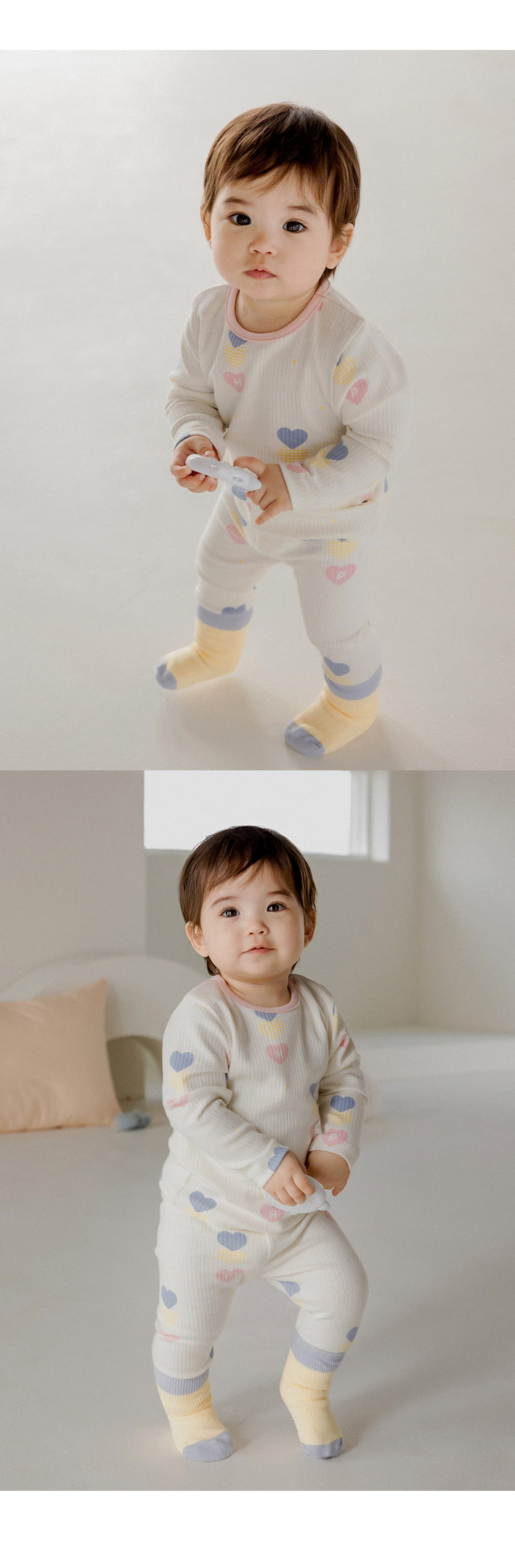 Kids Clara - Korean Baby Fashion - #onlinebabyshop - Brit Rib Baby Pajamas - 3