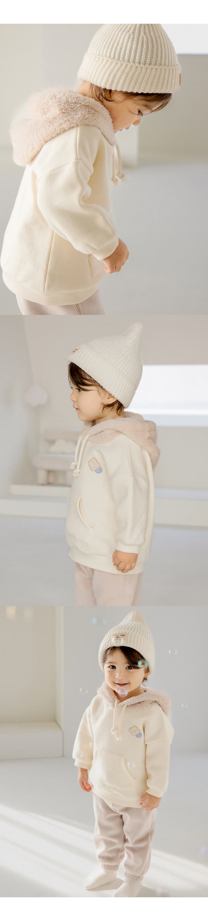 Kids Clara - Korean Baby Fashion - #onlinebabyshop - Everett Hood Fleece Lined Baby Sweatshirt - 7