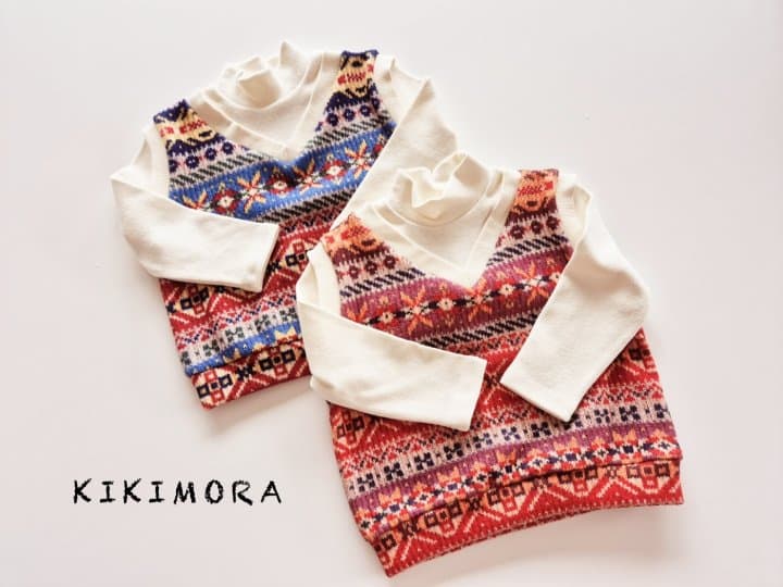 Kikimora - Korean Children Fashion - #Kfashion4kids - Snowflake Knit Half Turtleneck - 12