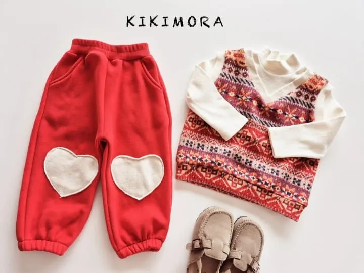 Kikimora - Korean Children Fashion - #childofig - Heart Jogger Pants - 6