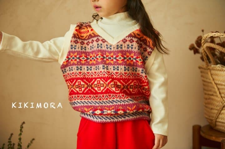 Kikimora - Korean Children Fashion - #childofig - Snowflake Knit Half Turtleneck - 3