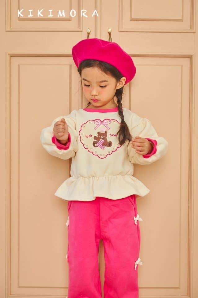 Kikimora - Korean Children Fashion - #designkidswear - Bear Heart Shirring Tee - 8