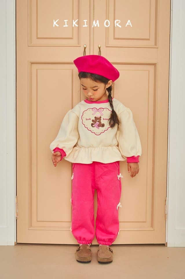 Kikimora - Korean Children Fashion - #fashionkids - Bear Heart Shirring Tee - 10