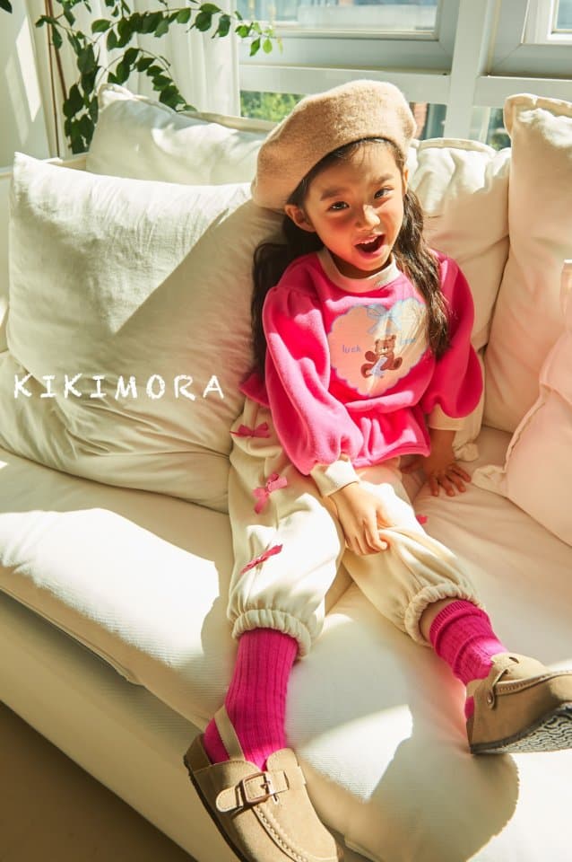 Kikimora - Korean Children Fashion - #magicofchildhood - Bear Heart Shirring Tee - 2