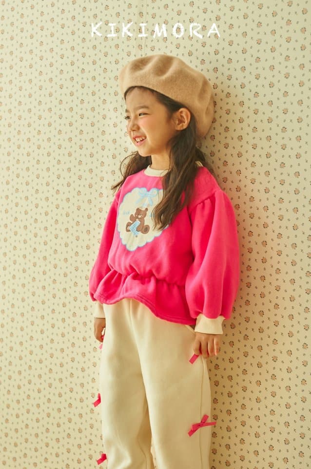 Kikimora - Korean Children Fashion - #minifashionista - Bear Heart Shirring Tee - 4