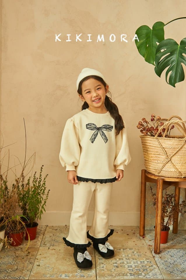 Kikimora - Korean Children Fashion - #prettylittlegirls - Ribbon Lace Sweatshirt - 6