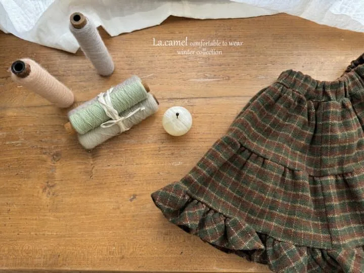 La Camel - Korean Children Fashion - #designkidswear - Maybe Check Skirt