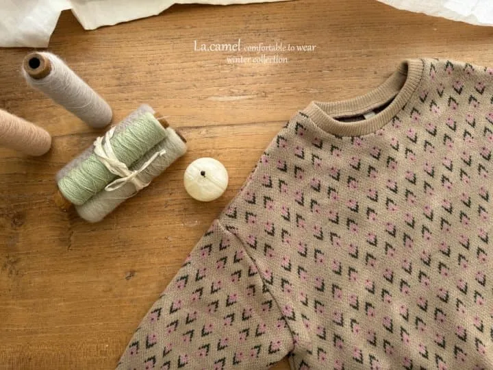 La Camel - Korean Children Fashion - #Kfashion4kids - Hug Jacquard Knit Pollover - 4