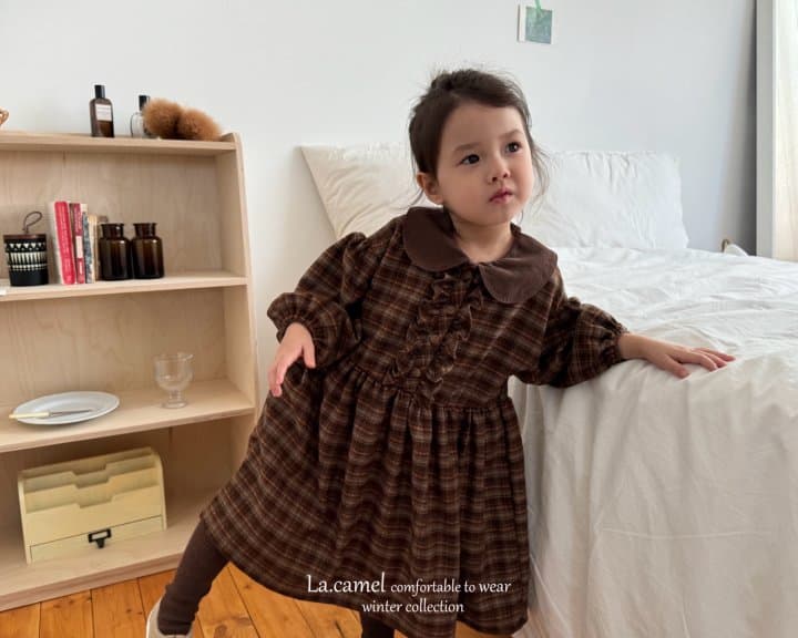 La Camel - Korean Children Fashion - #prettylittlegirls - Check Onoe-piece - 3