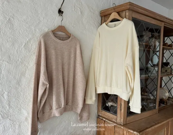 La Camel - Korean Women Fashion - #romanticstyle - Label Adult Knit Pullover - 4