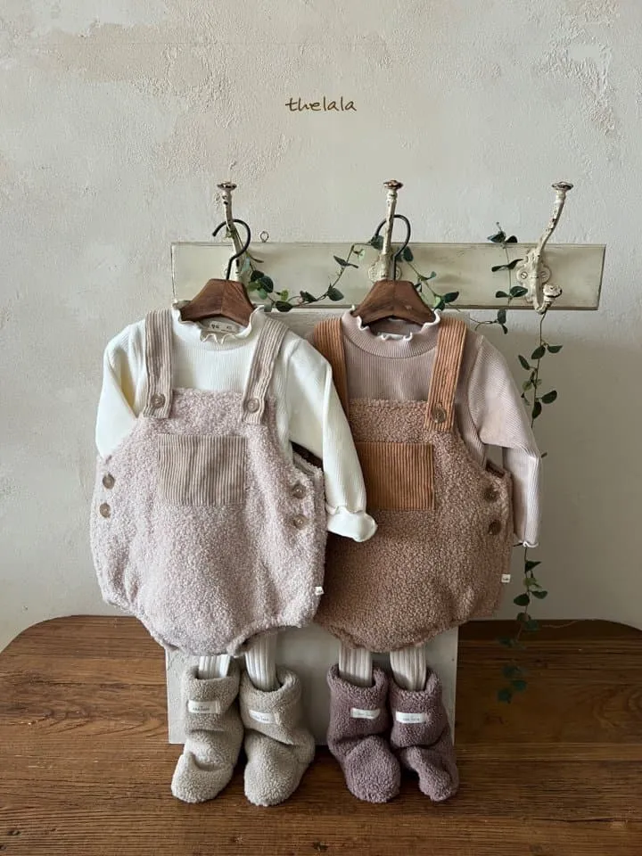 Lala - Korean Baby Fashion - #babyoutfit - Bison Suspender Bodysuit - 3