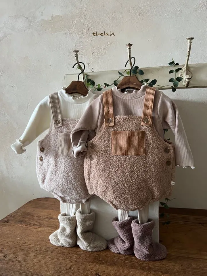 Lala - Korean Baby Fashion - #babyoutfit - Bison Suspender Bodysuit - 4