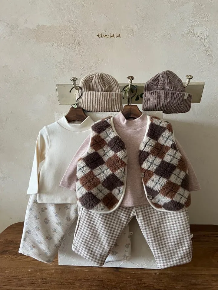 Lala - Korean Children Fashion - #designkidswear - Argyle Vest - 4