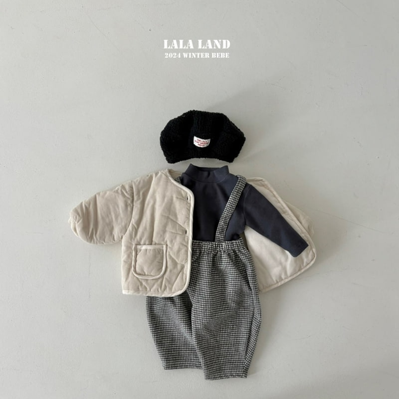 Lalaland - Korean Baby Fashion - #babyboutique - Check Suspender Pants - 4