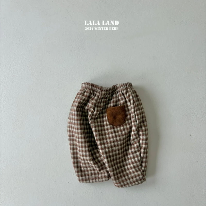 Lalaland - Korean Baby Fashion - #babyboutiqueclothing - Fleece Check Pants - 2