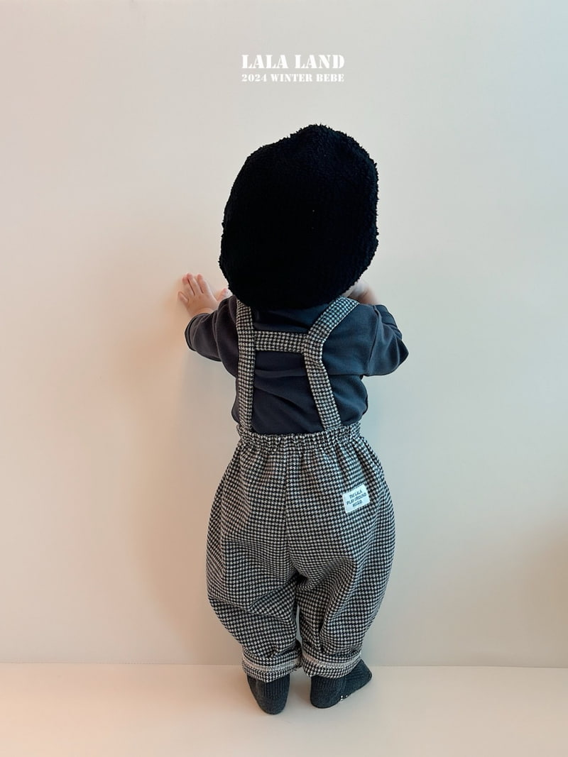 Lalaland - Korean Baby Fashion - #babyboutiqueclothing - Check Suspender Pants - 5