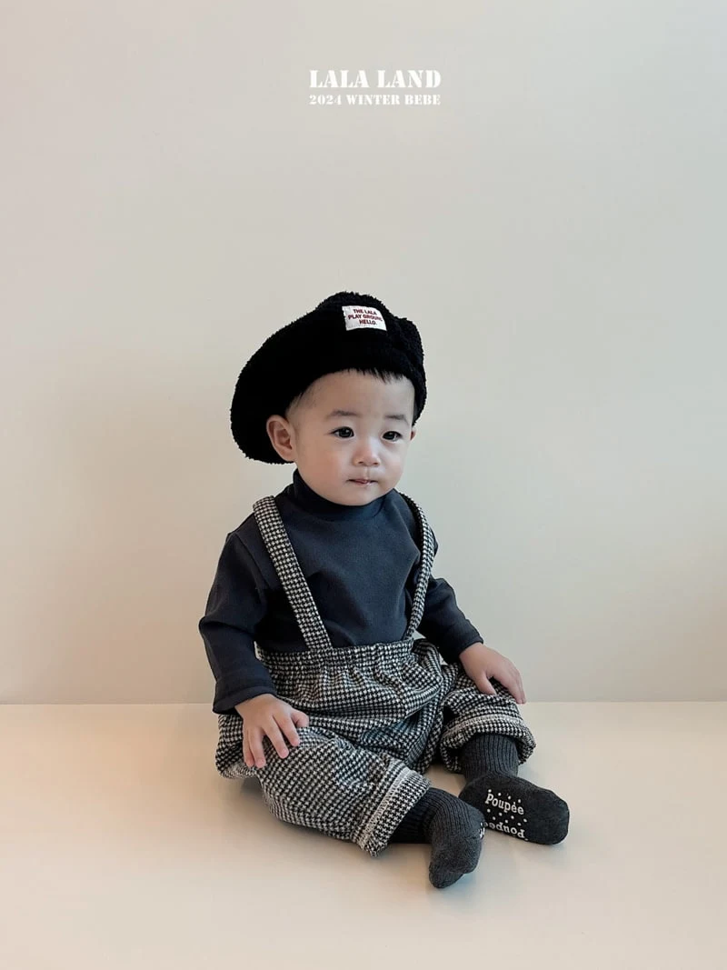 Lalaland - Korean Baby Fashion - #babyclothing - Check Suspender Pants - 6