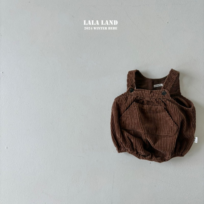 Lalaland - Korean Baby Fashion - #babyclothing - Button Corduroy Suspender Bodysuit - 2