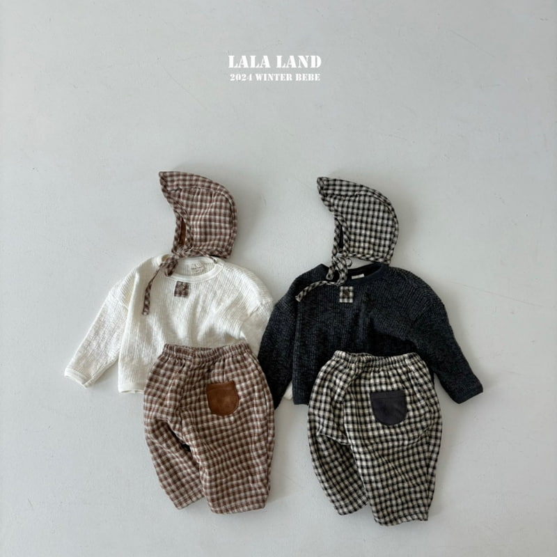 Lalaland - Korean Baby Fashion - #babyfashion - Fleece Check Bonnet - 6