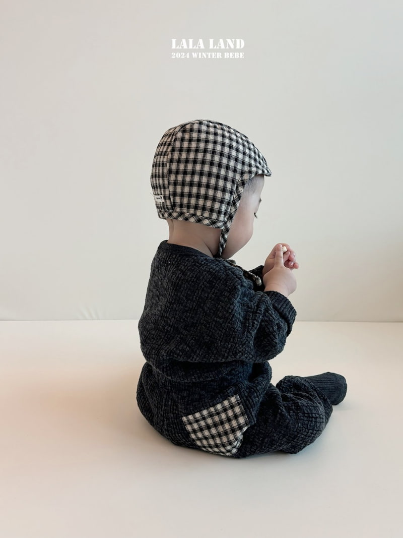 Lalaland - Korean Baby Fashion - #babygirlfashion - Fleece Check Bonnet - 8