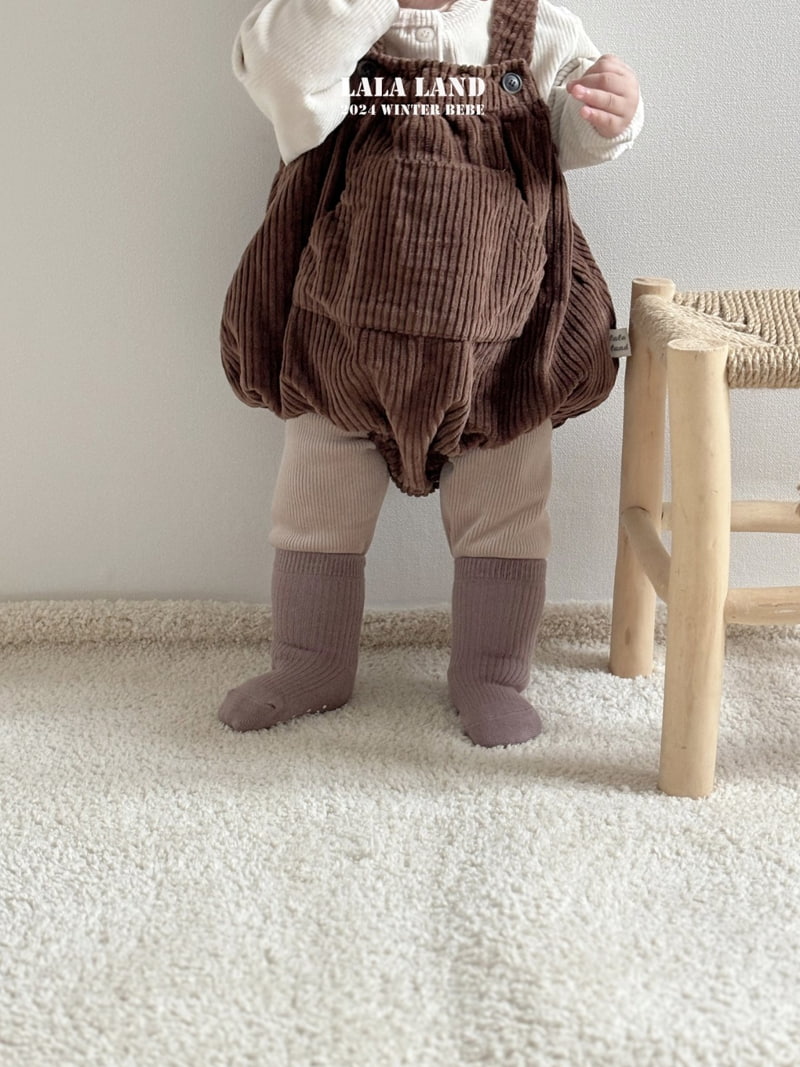 Lalaland - Korean Baby Fashion - #babygirlfashion - Button Corduroy Suspender Bodysuit - 5