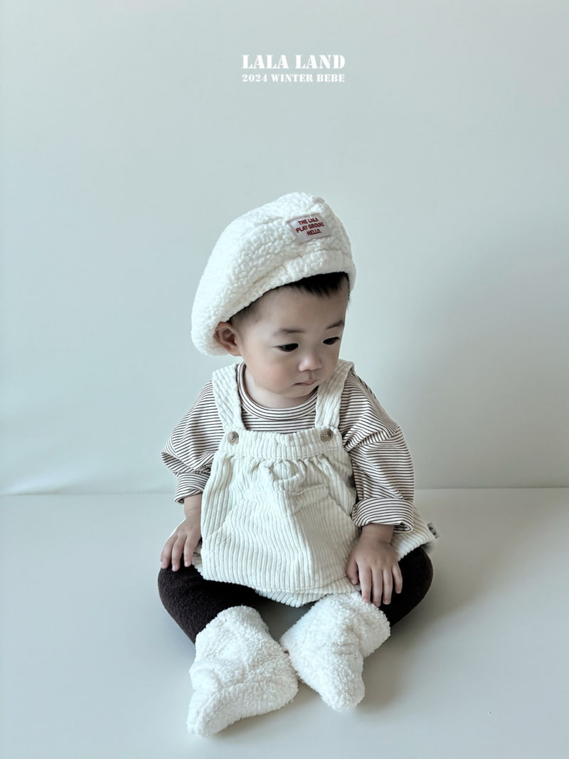 Lalaland - Korean Baby Fashion - #babyootd - Button Corduroy Suspender Bodysuit - 8