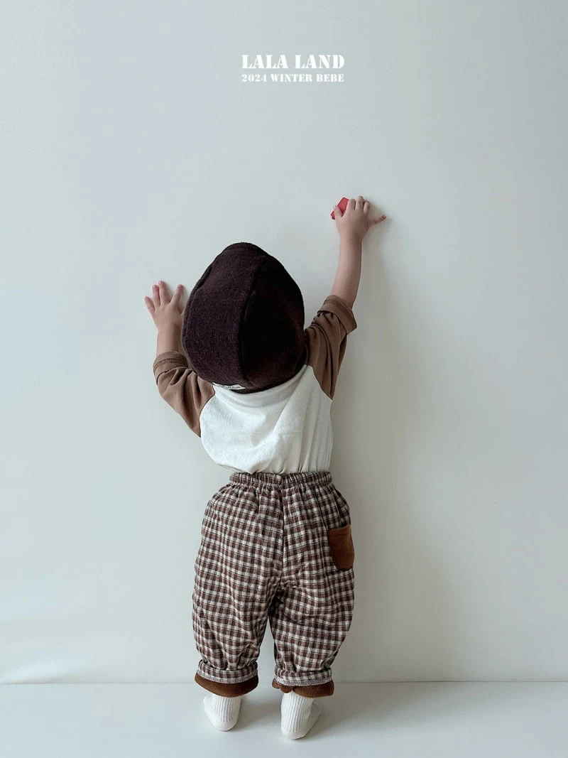 Lalaland - Korean Baby Fashion - #babyoutfit - Fleece Check Pants - 10