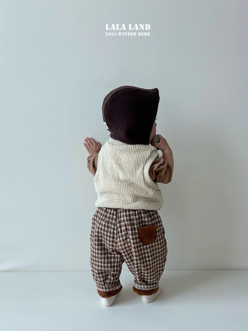 Lalaland - Korean Baby Fashion - #babyoutfit - Fleece Check Pants - 11