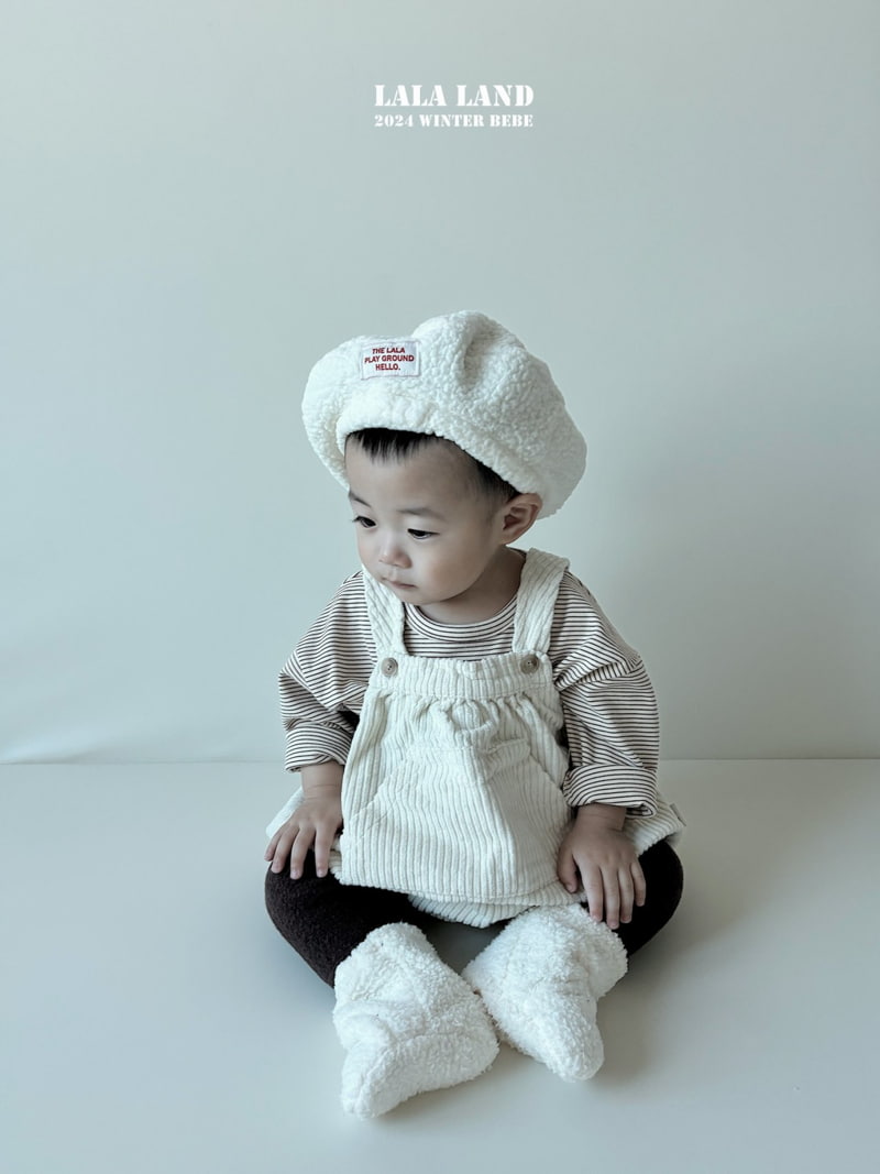 Lalaland - Korean Baby Fashion - #babyoutfit - Button Corduroy Suspender Bodysuit - 9