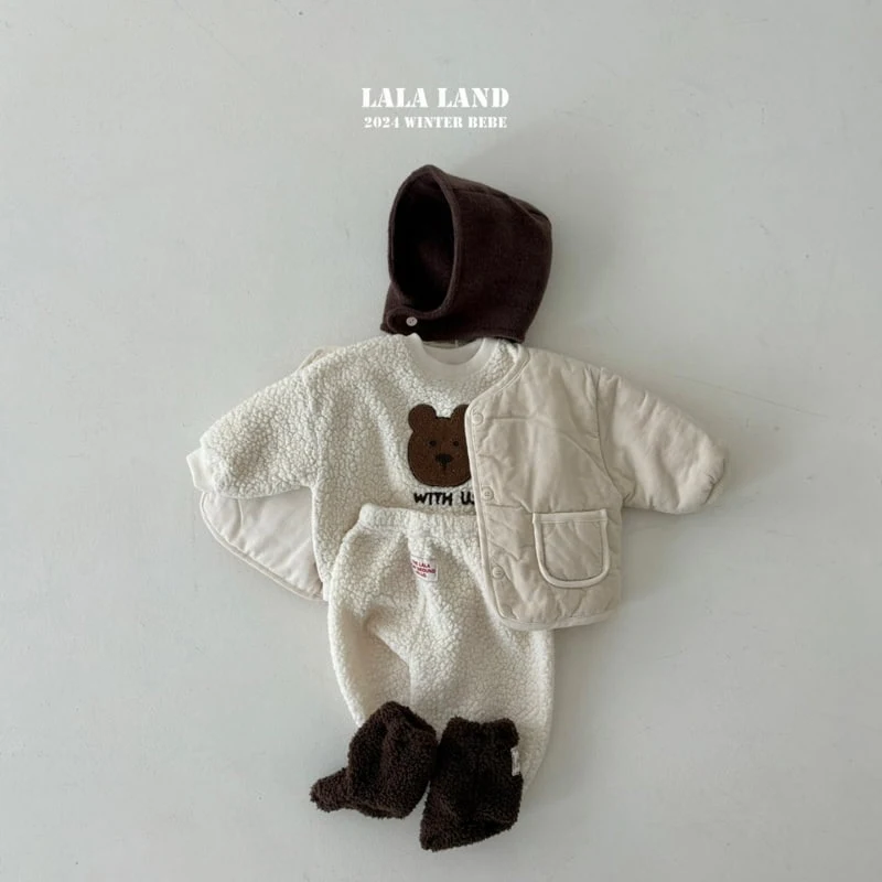 Lalaland - Korean Baby Fashion - #babyoutfit - Cream Bread Padding Jumper - 8