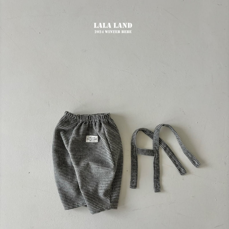 Lalaland - Korean Baby Fashion - #onlinebabyboutique - Check Suspender Pants