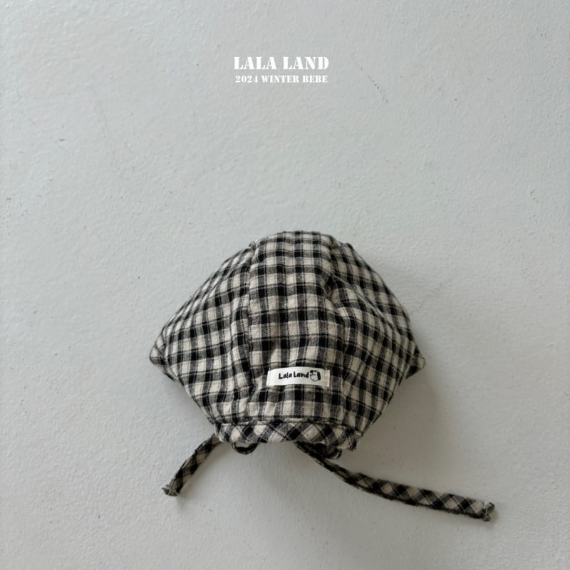 Lalaland - Korean Baby Fashion - #smilingbaby - Fleece Check Bonnet - 2