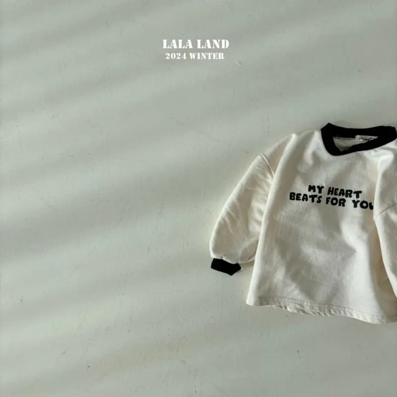 Lalaland - Korean Children Fashion - #childofig - My Heart Brushed Raglan Tee - 2