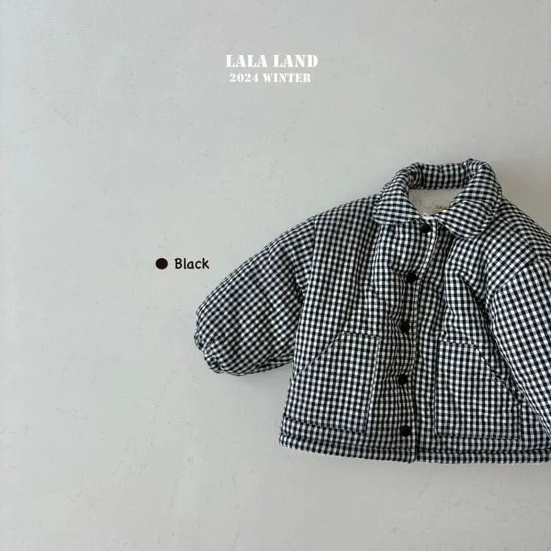 Lalaland - Korean Children Fashion - #kidsshorts - Check Padded Jumper - 6