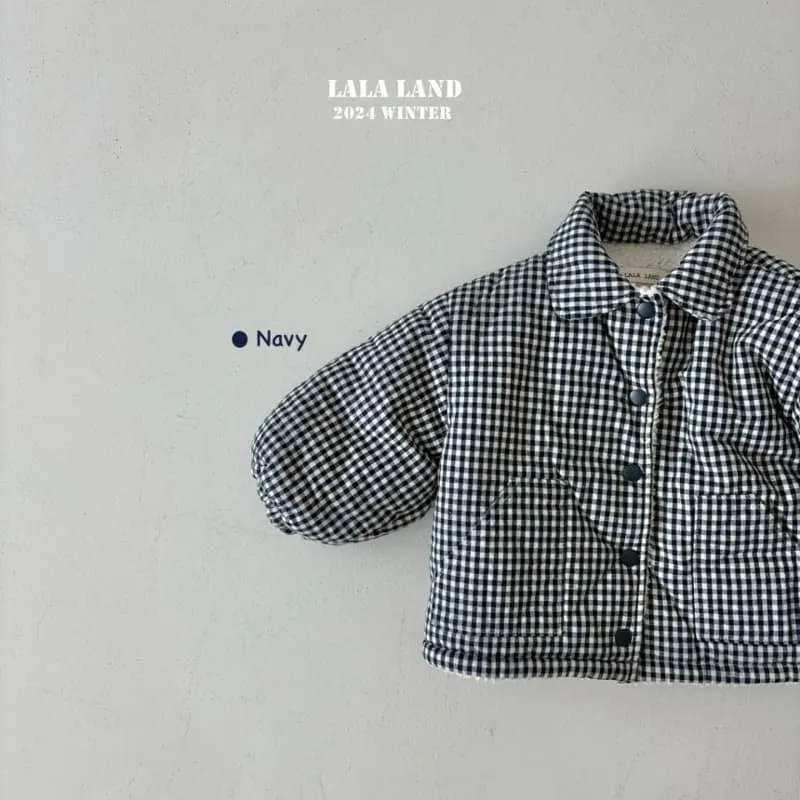 Lalaland - Korean Children Fashion - #littlefashionista - Check Padded Jumper - 10