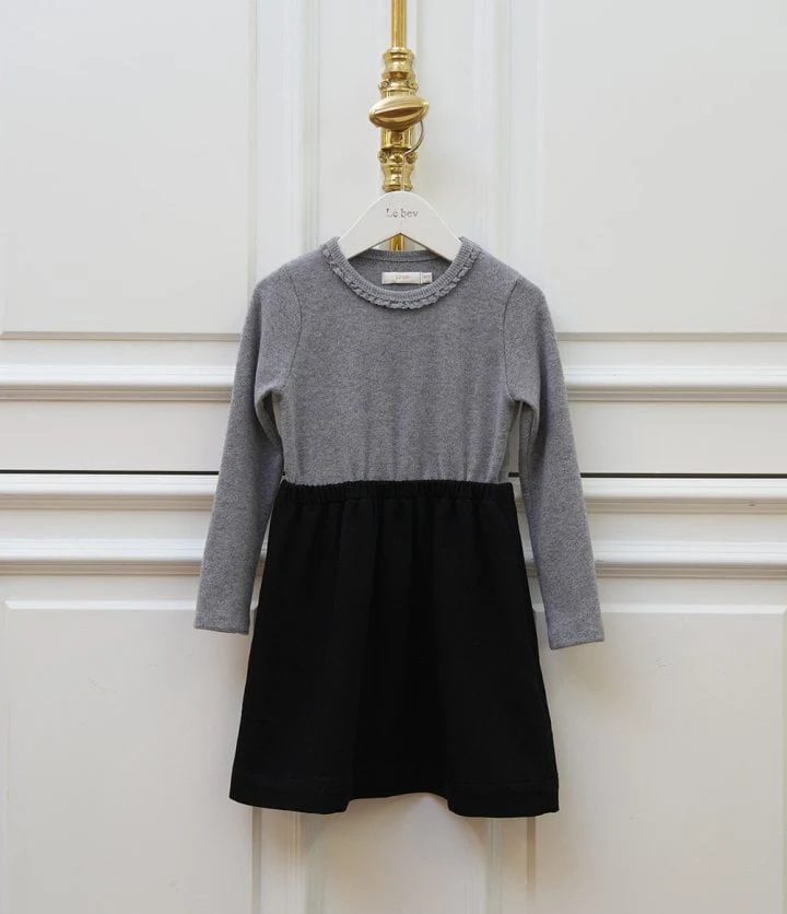 Le Bev - Korean Children Fashion - #childofig - Cozy Two Tone Dress - 9