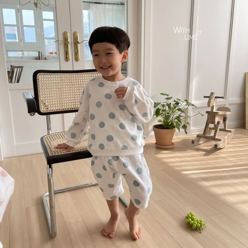 Lime & Blue - Korean Children Fashion - #magicofchildhood - Terry Dotted Suit - 12