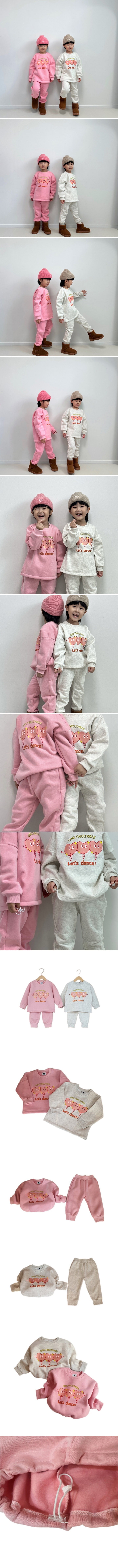 Little Rabbit - Korean Children Fashion - #designkidswear - Fleeced Lets Dance Top Bottom Set