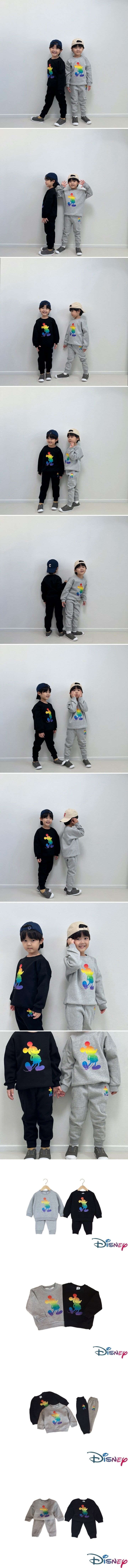 Little Rabbit - Korean Children Fashion - #stylishchildhood - Fleeced Neon Mickey Top Bottom Set