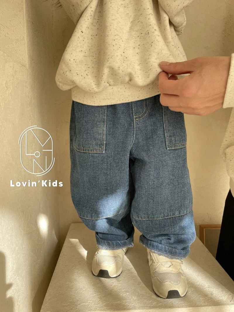 Lovin - Korean Children Fashion - #fashionkids - Pocket Slit Denim Pants - 2