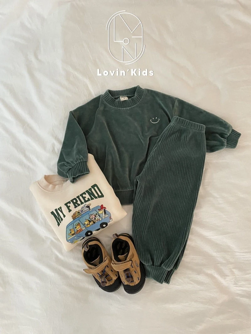 Lovin - Korean Children Fashion - #kidsshorts - Veloure Jogger Pants - 4