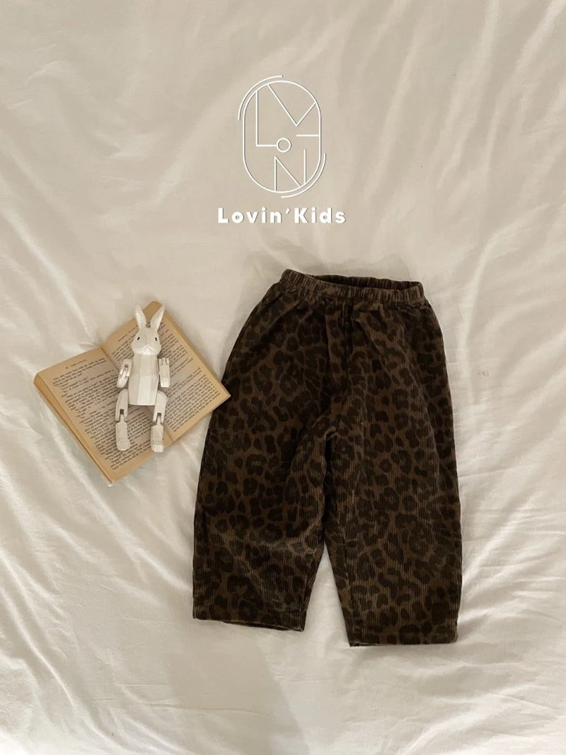 Lovin - Korean Children Fashion - #littlefashionista - Leopard Corduroy Pants - 4